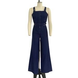 Vintage 1970s Navy Blue Jumpsuit